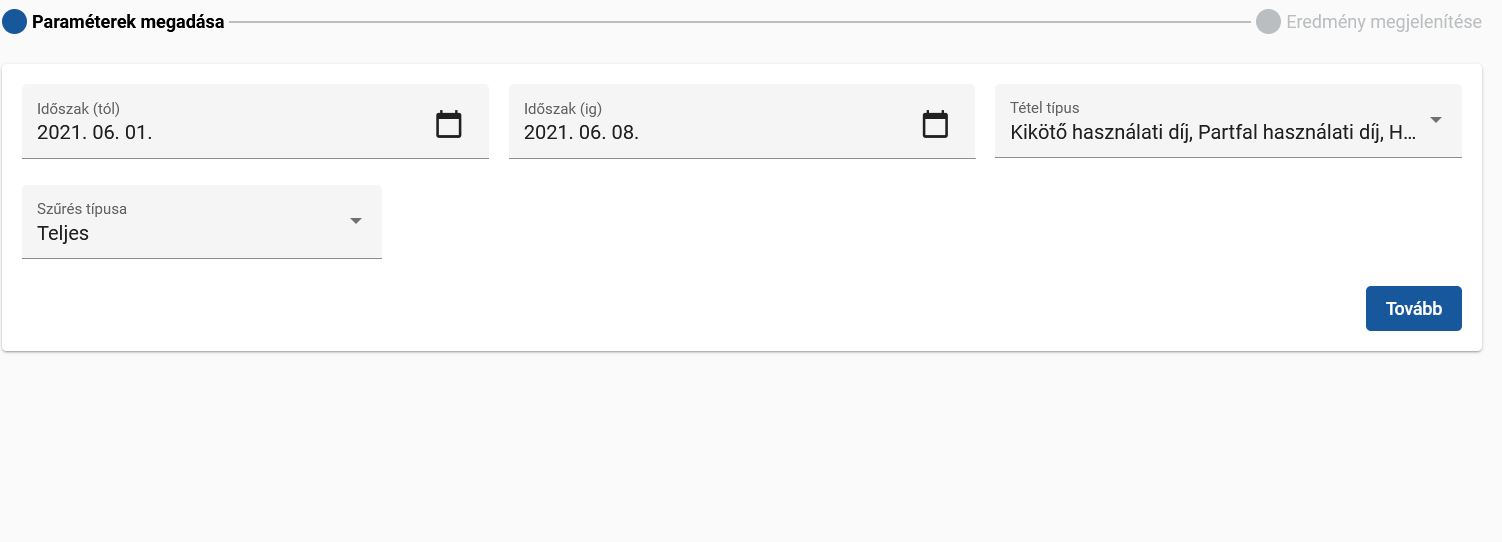 Díjszámítás lekérdezés