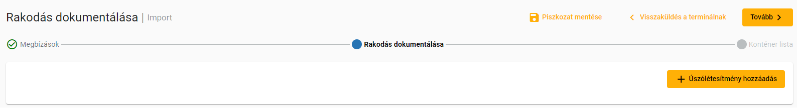 Rakodás dokumentálása