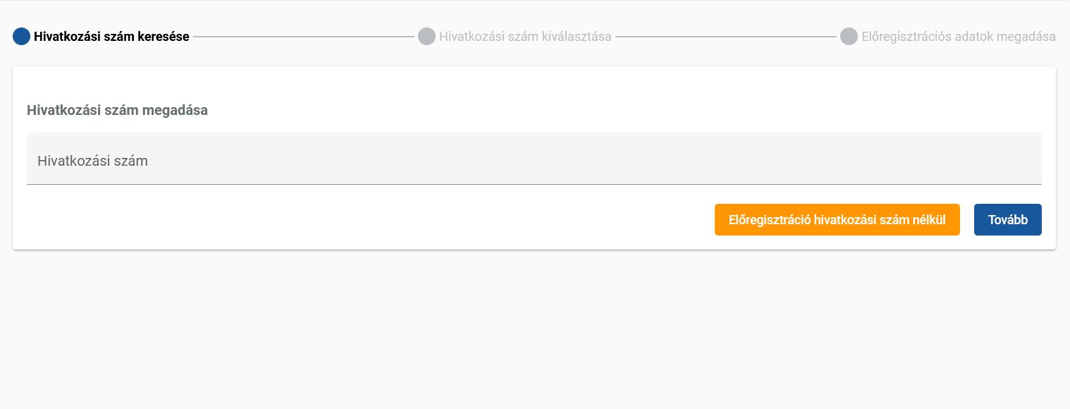 Közúti rakodások előregisztrációs felület
