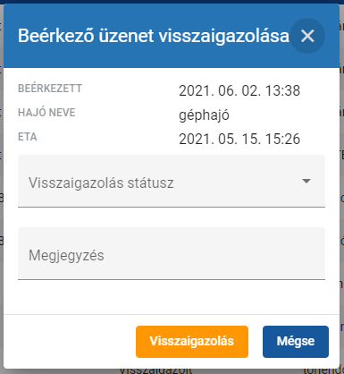 Beérkező üzenet visszaigazolása